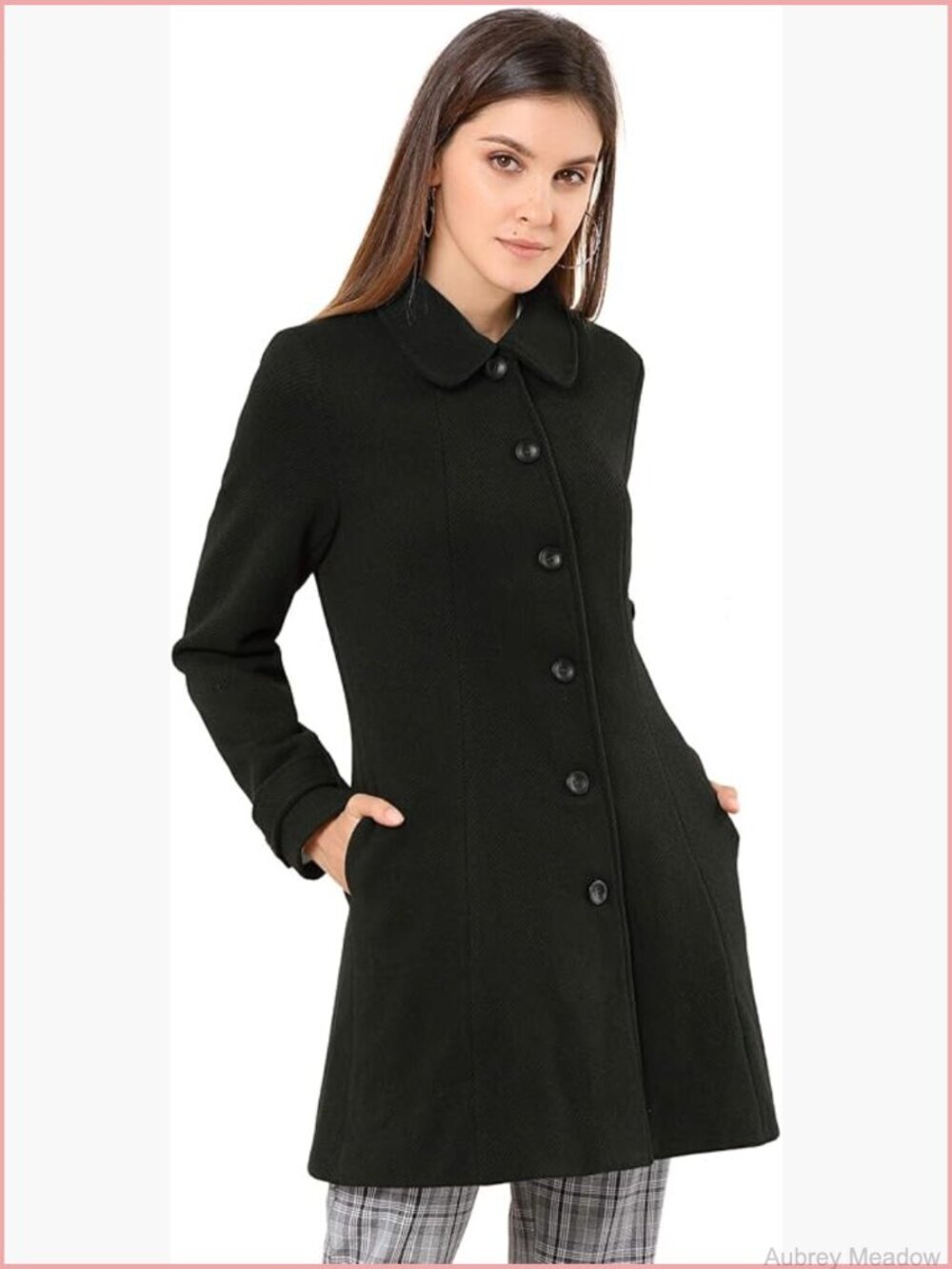 Peter Pan Collar Long Overcoat Single Breasted Winter Coat